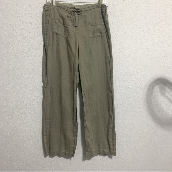 Johnny Was Cotton Straight Leg Drawstring Pants Oversized - Picture 1 of 7